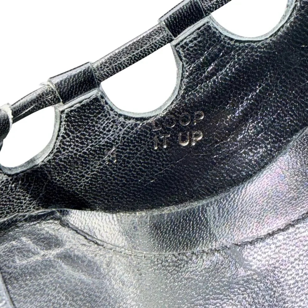 Kenneth Cole Black Leather Slingback Heels Pointed Toe Size 8.5 M